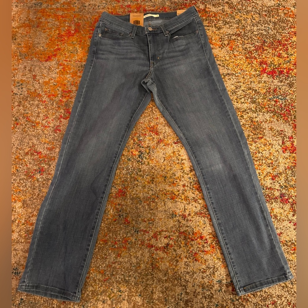 Levi Strauss Classic Straight Womens Hypersoft Mid Rise Jeans Sz 6 Med W26 L30